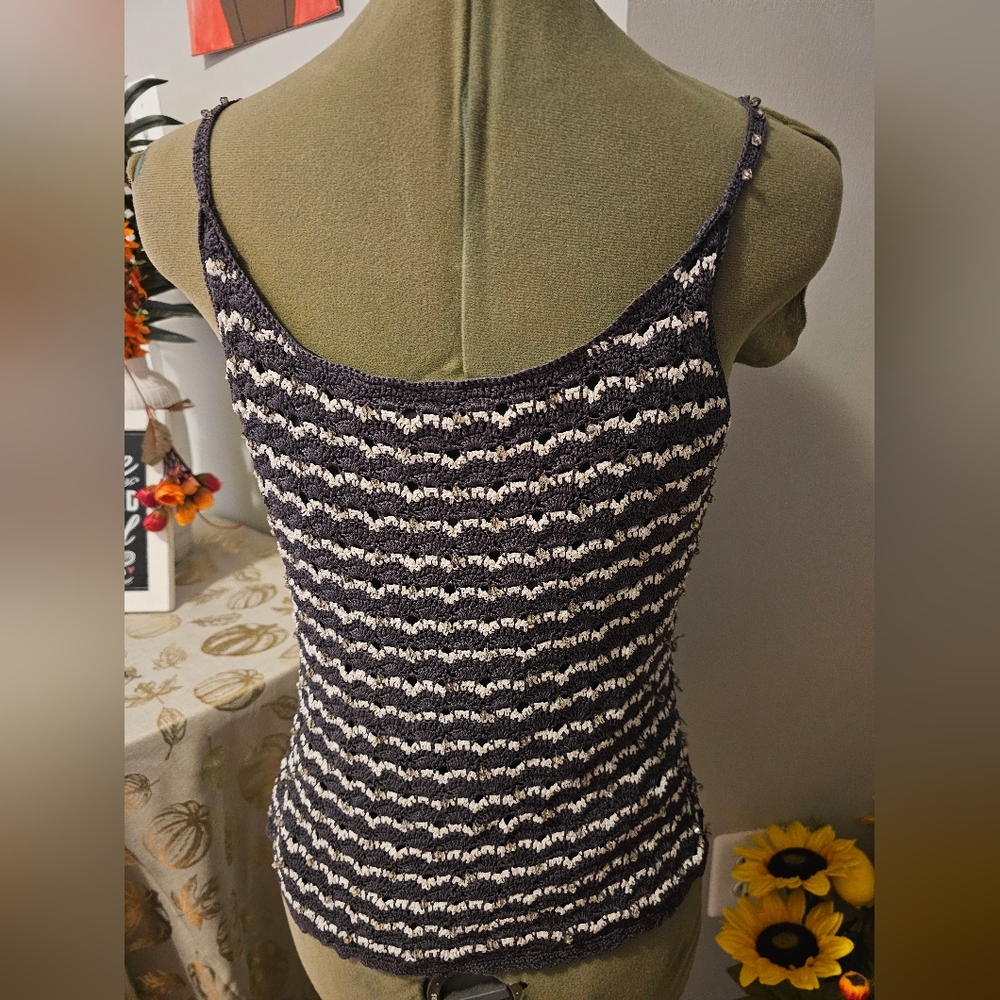 Alfani Black and White Smocked Camisole - Picture 3 of 8